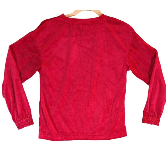 Juicy Couture XL Red Wine Velour Pullover Crown Logo Girl's Long Sleeve - Picture 2 of 15